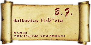 Balkovics Flávia névjegykártya
